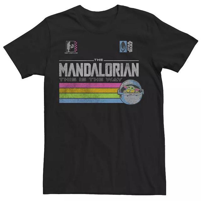 Mens Star Wars The Mandalorian The Child Rainbow Stripes Tee Product Image