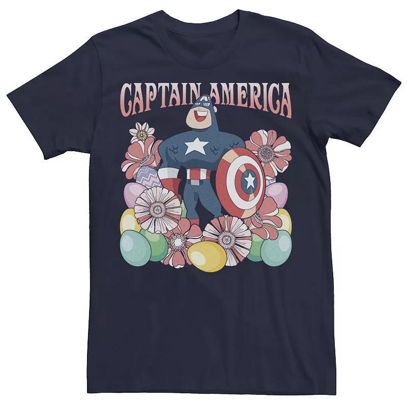 Mens Marvel Captain America Collecting Eggs Since 41 Easter Tee Blue Product Image