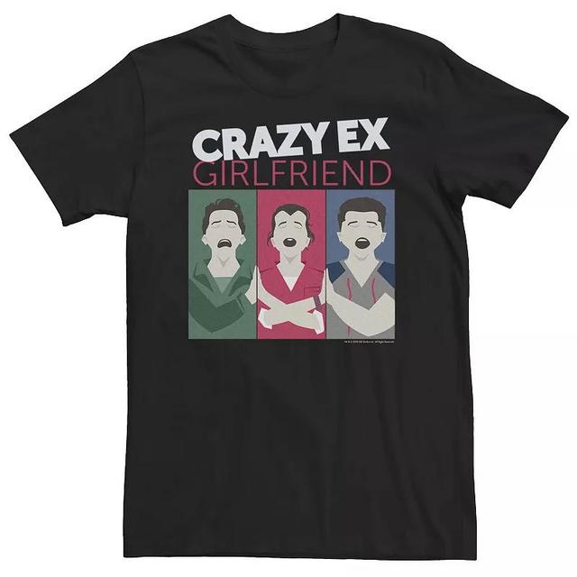 Big & Tall Crazy Ex Girlfriend Box Panel Cartoon Style Tee, Mens Product Image