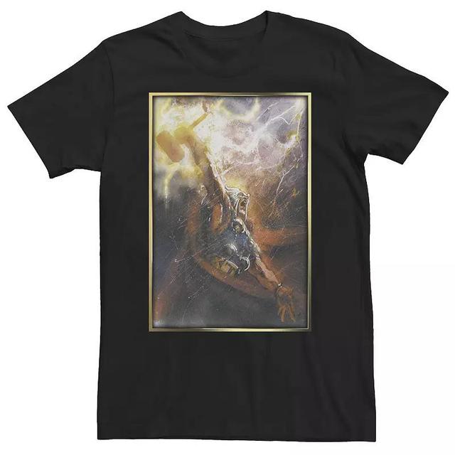 Big & Tall Marvel Thor God Of Thunder Mjolnir Lightning Tee, Mens Product Image