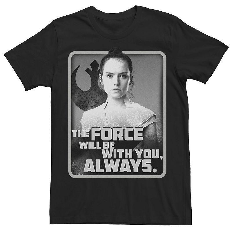 Mens Star Wars: The Rise Of Skywalker Rey Force Will Be With You Tee Black Product Image