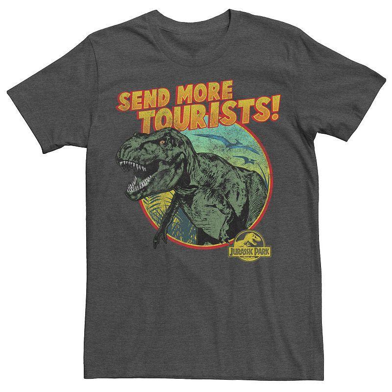 Mens Jurassic Park T-Rex Send More Tourists Tee Grey Heather Product Image