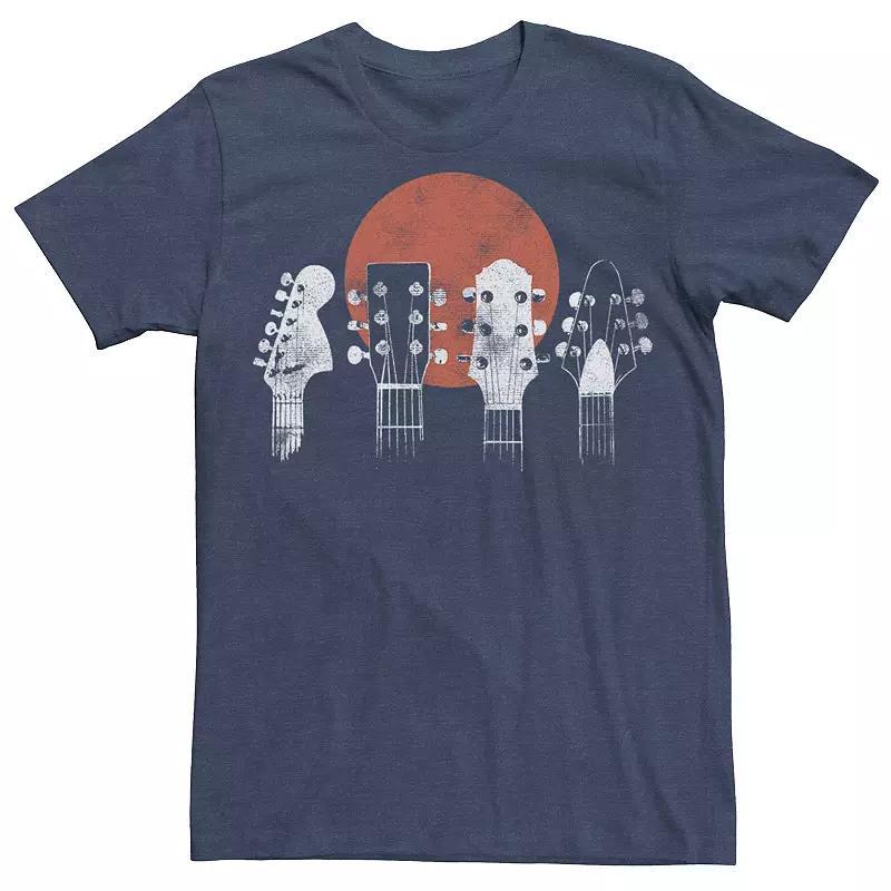 Mens Guitar Heads Sunset Graphic Tee Navy Grey Product Image