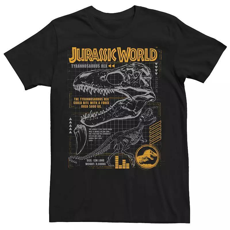 Mens Jurassic World Two T-Rex Orange Schematic Tee Product Image