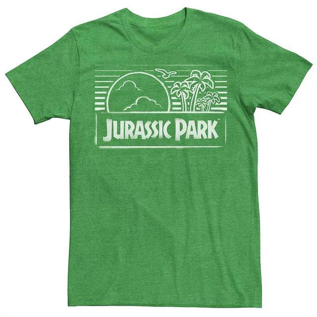 Mens Jurassic Park Spray Painted Stencil Logo Tee Kelly Grey Product Image