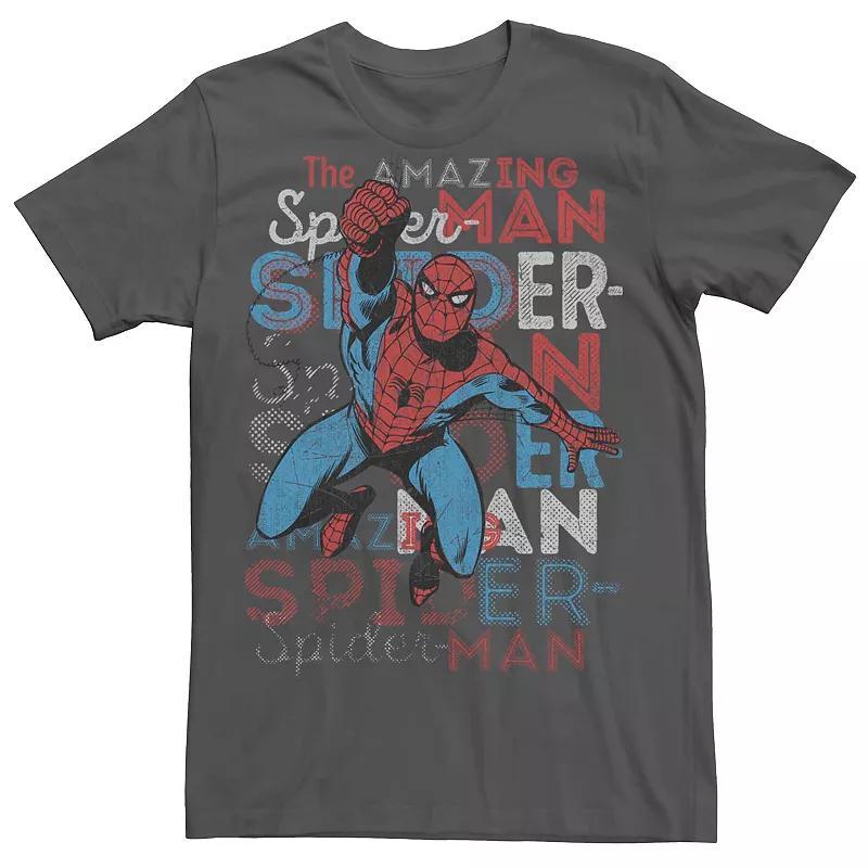 Mens Marvel The Amazing Spider-Man Retro Comic Art Tee Grey Product Image