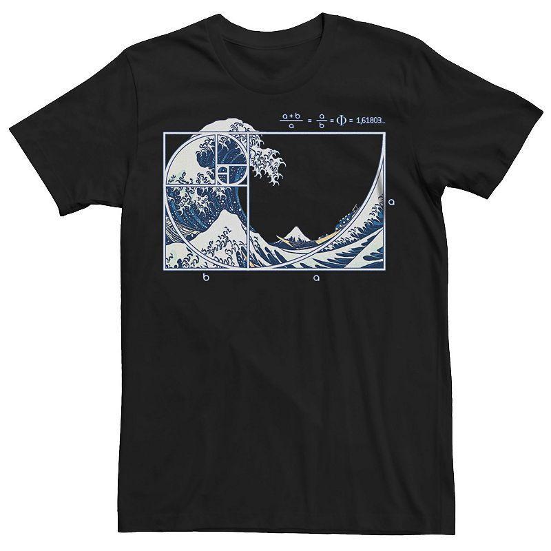 Mens The Great Fibonacci Wave Graphic Tee Navy Grey Product Image