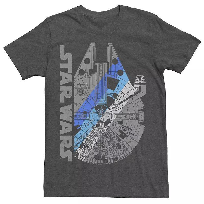 Mens Star Wars Millennium Falcon Blue Shadow Tee Grey Heather Product Image