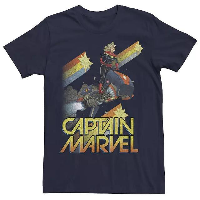 Mens Captain Marvel Flying Graphic Tee Blue Product Image