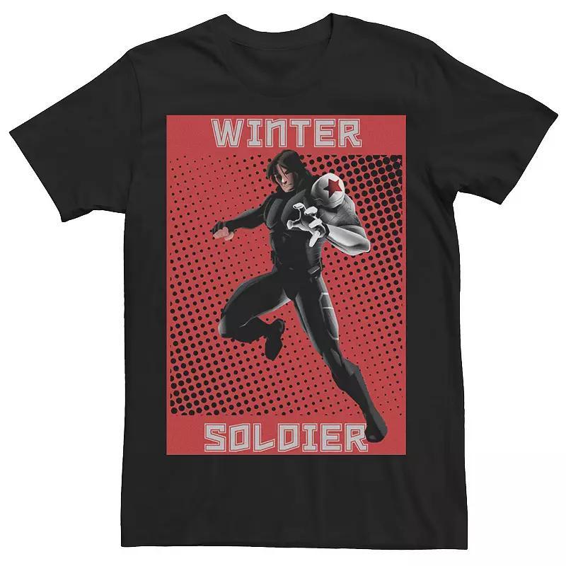 Mens Marvel Winter Soldier Halftone Pop Art Poster Graphic Tee Product Image