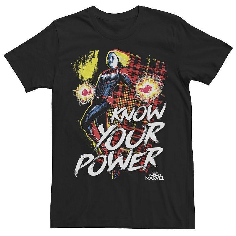 Mens Marvel Captain Marvel Know Your Power Vintage Portrait Tee Black Product Image