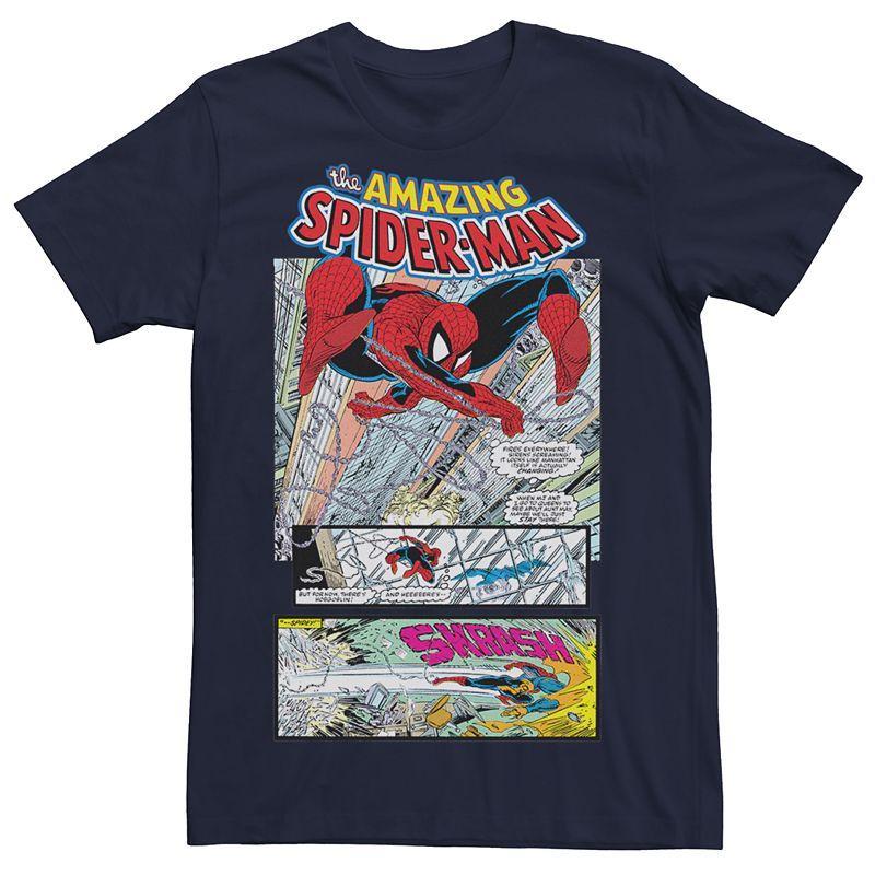 Marvel Mens The Amazing Spider-Man Comic Scene Short Sleeve T-Shirt Product Image