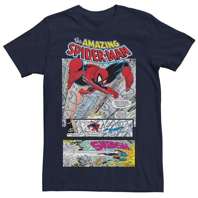 Mens Marvel Universe The Amazing Spider-Man Short Sleeve Graphic Tee Blue Product Image