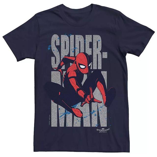 Mens Marvel Spider-Man Paint Splatter Graphic Tee Blue Product Image