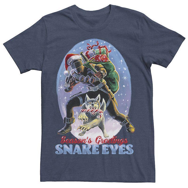 Mens G.I. Joe Christmas Snake Eyes Seasons Greetings Tee Navy Grey Product Image