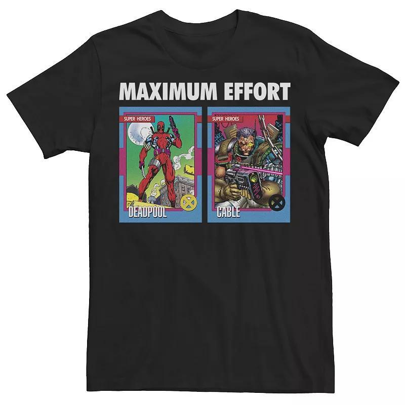 Mens Marvel Group Shot Maximum Effort Trading Cards Poster Graphic Tee Product Image