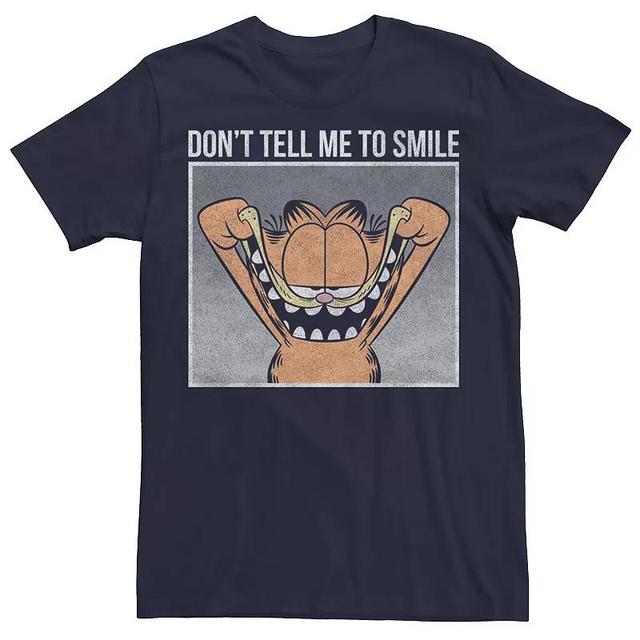 Mens Garfield Smile Text Memes Tee Blue Product Image