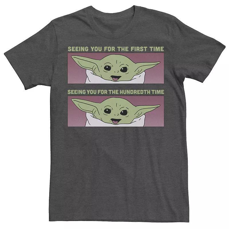 Mens Star Wars The Child Seeing You PaneTee Royal Grey Product Image