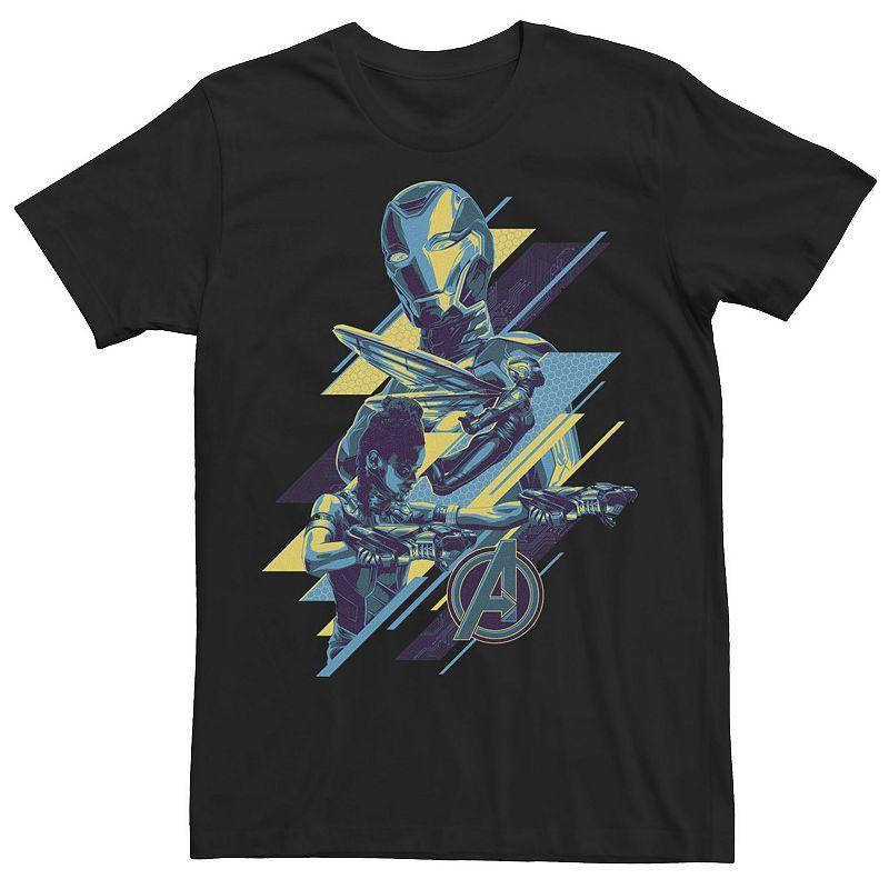 Mens Marvel Avengers: Endgame Abstract Blue Hue Group Shot Logo Tee Black Product Image