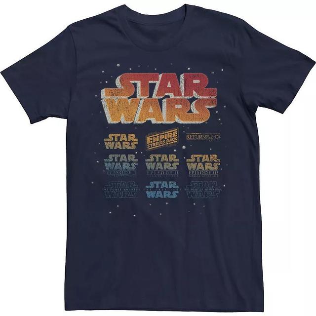 Mens Star Wars Faded Movie Logos Tee Grey Product Image