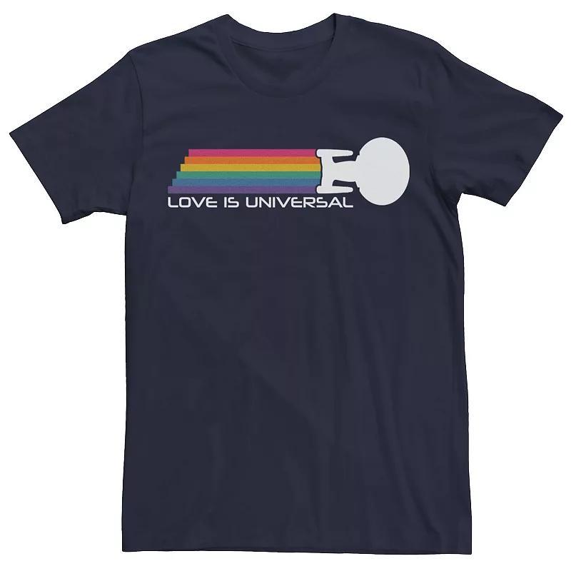 Mens Star Trek Love Is Universal Rainbow Stripes Silhouette Tee Blue Product Image