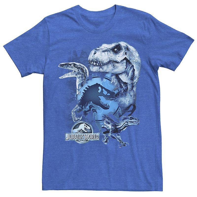 Mens Jurassic World Two T-Rex Squad Camo Shatter Tee Grey Heather Product Image