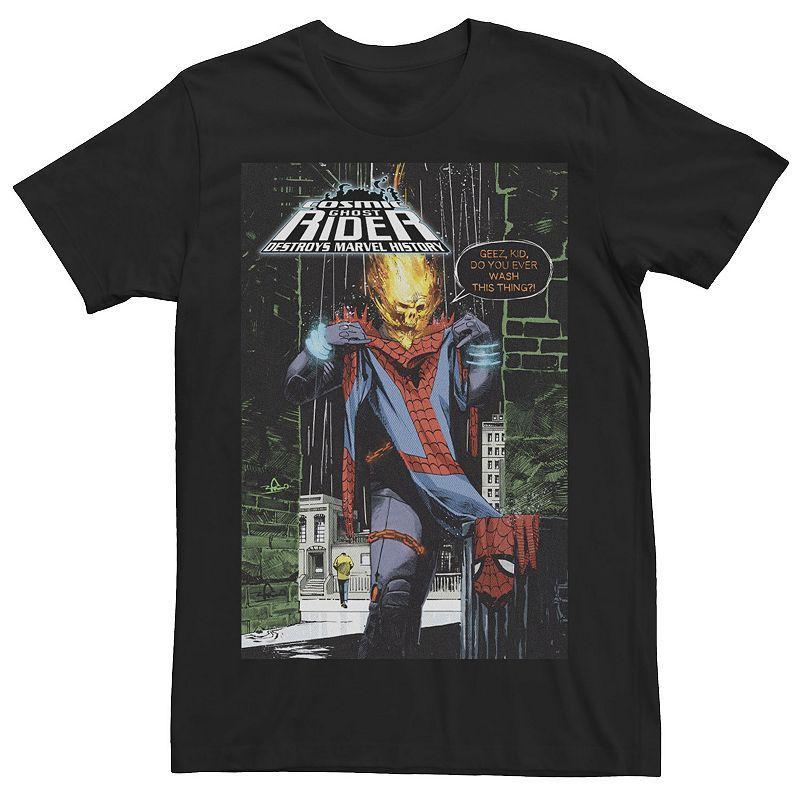 Mens Marvel Ghost Rider Destroys Marvel History Comic Book Cover Tee Product Image