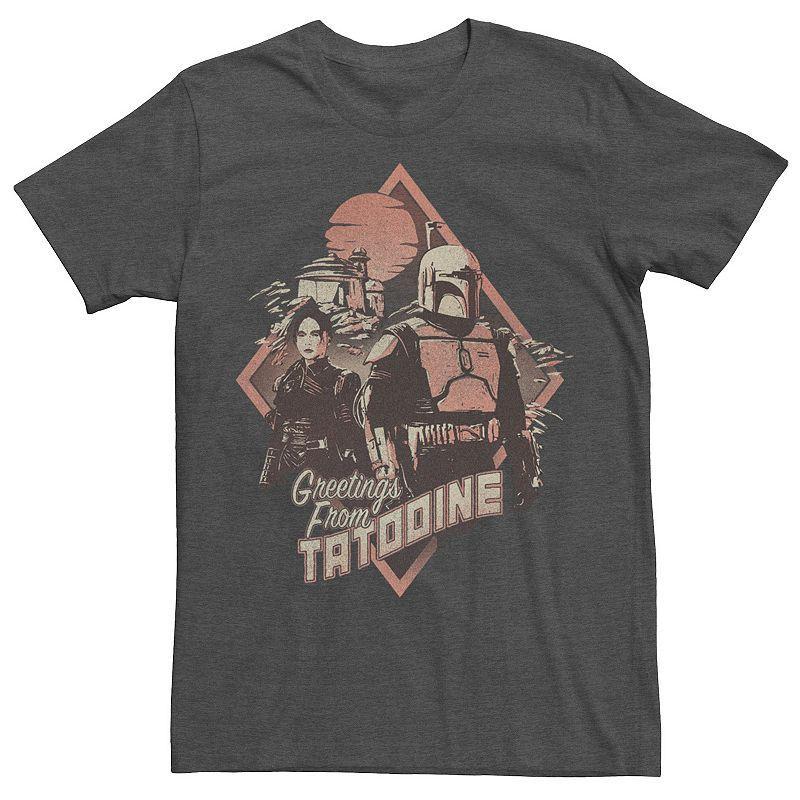 Mens Star Wars The Book Of Boba Fett Greetings From Tatooine Tee Grey Heather Product Image