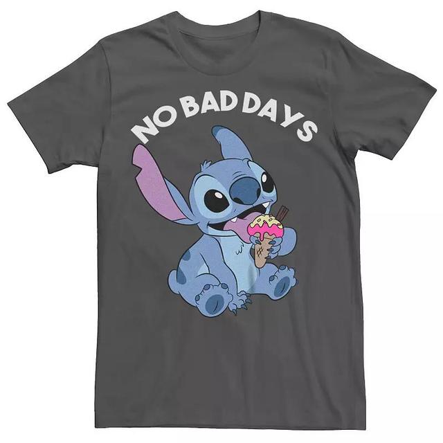 Disneys Lilo & Stitch Mens Ice-cream Day Is A No Bad Day Tee Grey Product Image