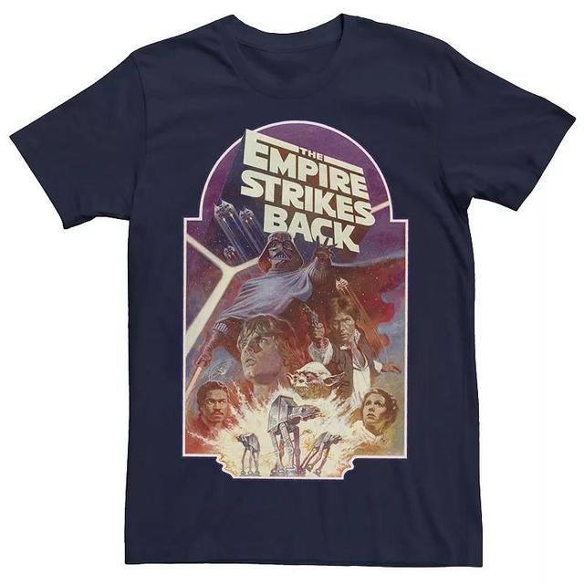 Mens Star Wars Empire Strikes Back Collage Poster Tee Blue Product Image