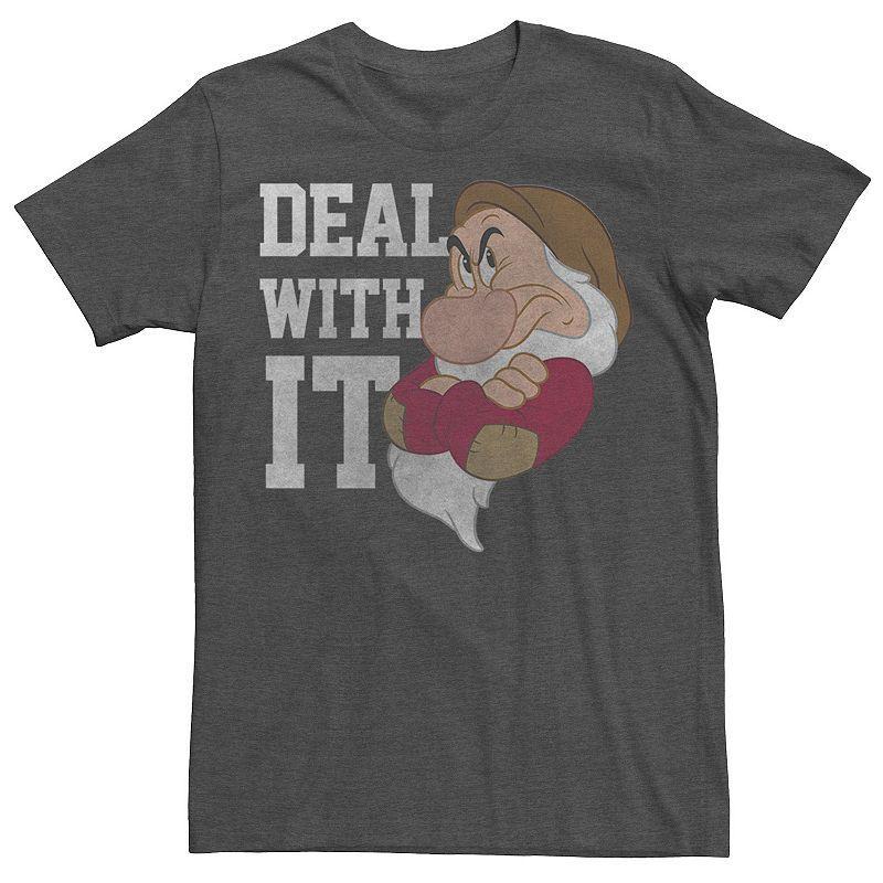 Disneys Snow White Grumpy Deal With It Mens Tee Grey Heather Product Image