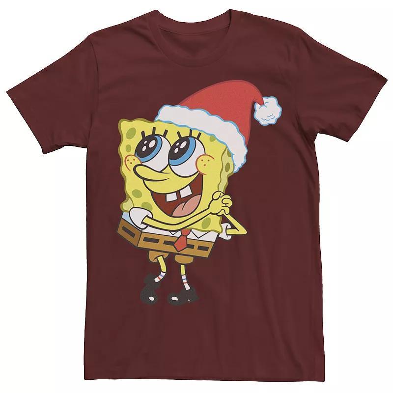 Mens Spongebob Squarepants Santa Hat Dreaming Of Christmas Tee Product Image