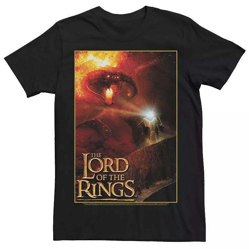 Mens The Lord Of The Rings Gandalf Vs. Balrog Poster Tee Black Product Image