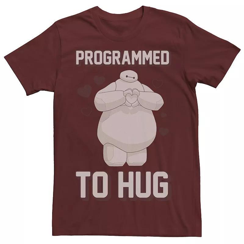 Mens Disney Big Hero 6 Baymax Programmed To Hug Valentines Day Tee Red Product Image