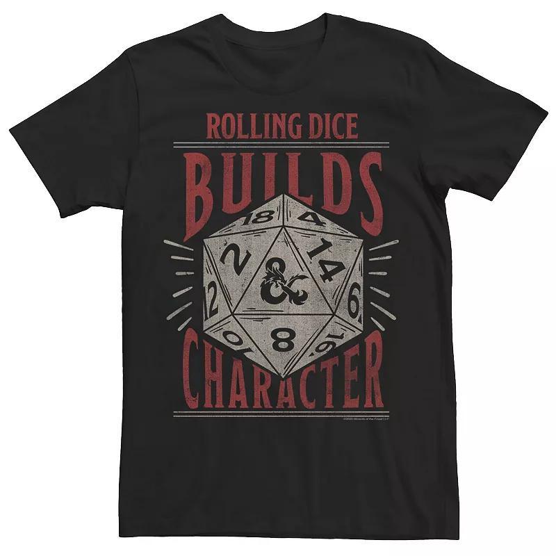 Mens Dungeons And Dragons Rolling Dice Builds Character Tee Product Image