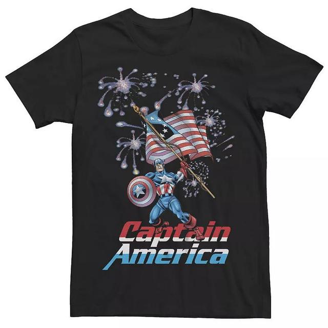 Mens Captain America Patriotic Hero Graphic Tee Product Image