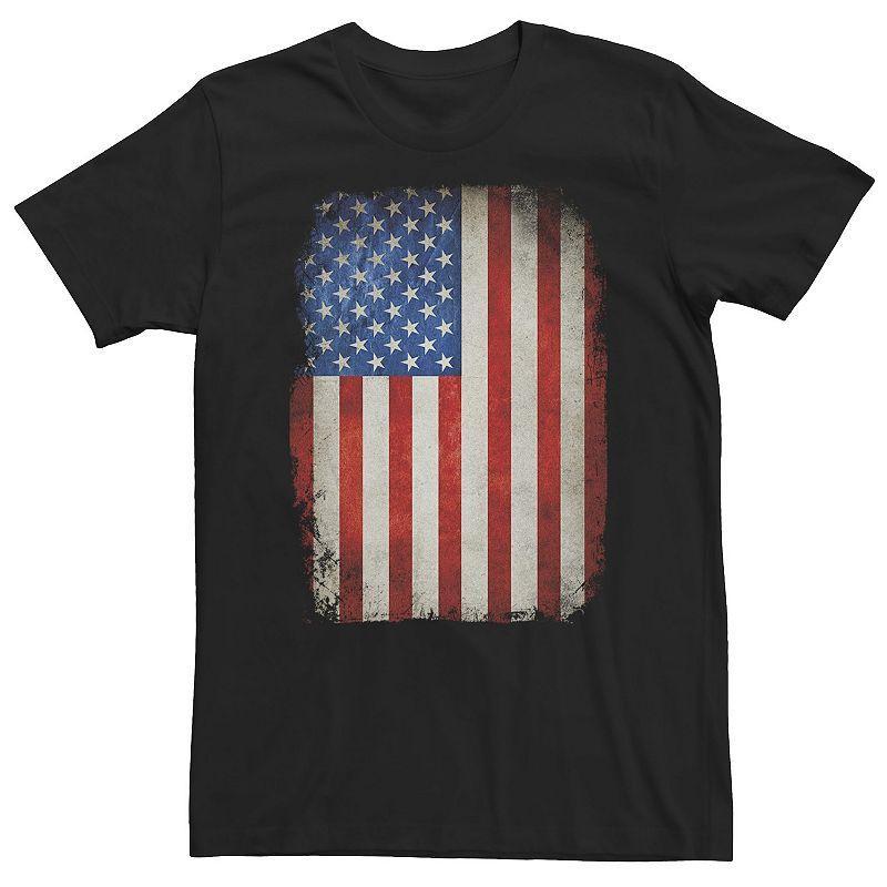 Big & Tall Frayed Vertical American Flag Vintage Distressed Tee, Mens Product Image