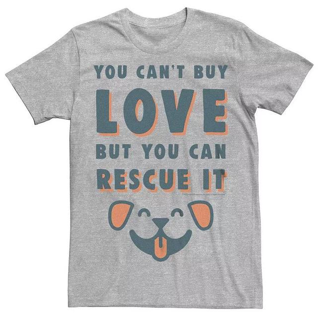 Big & Tall You Can Rescue Love Dog Lover Graphic Tee, Mens Athletic Grey Product Image