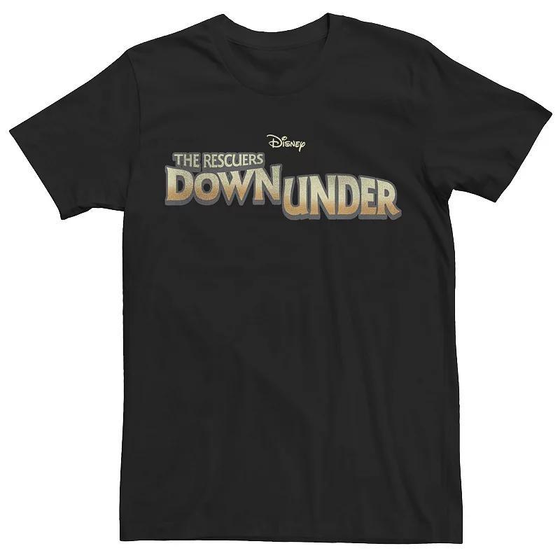 Mens Disneys Rescuers Down Under Yellow Text Movie Logo Tee Product Image