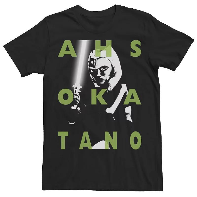 Mens Star Wars: Clone Wars Ahsoka Tano Text Overlay Tee Black Product Image