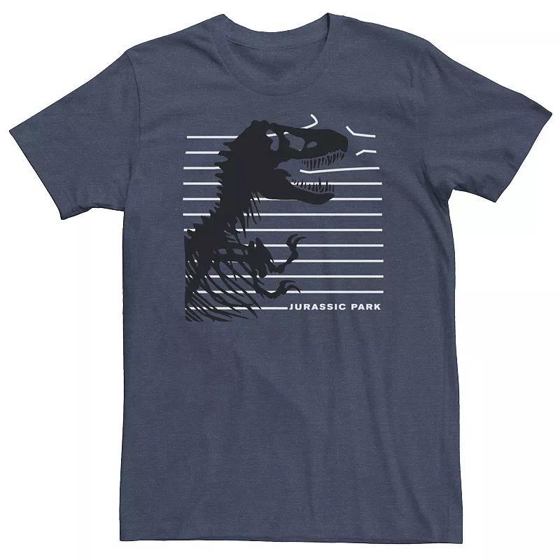 Big & Tall Jurassic Park T-Rex Skeleton Fence Graphic Tee, Mens Navy Grey Product Image