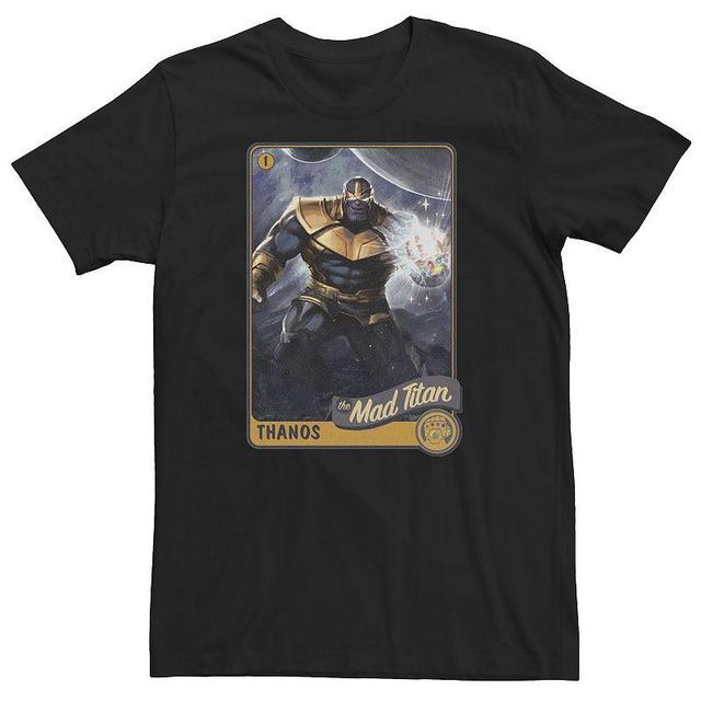 Big & Tall Marvel Avengers Thanos The Mad Titan Trading Card Tee, Mens, Size: 3XL, Black Product Image