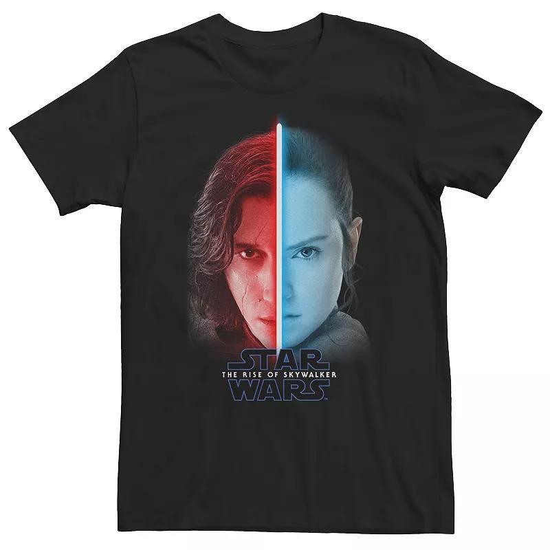 Big & Tall Star Wars: The Rise Of Skywalker Rey & Kylo Ren Split Tee, Mens Product Image