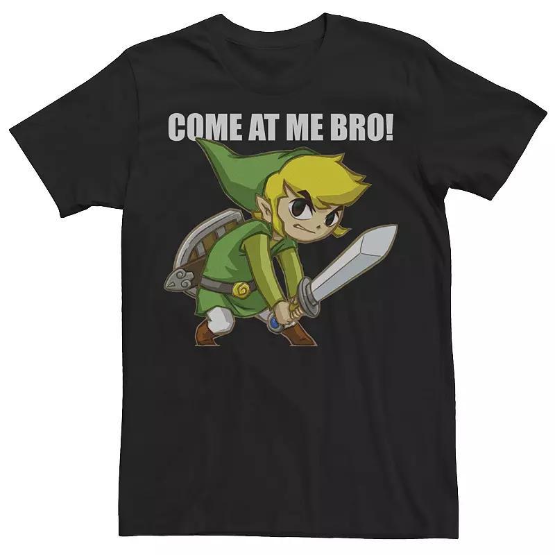 Mens Nintendo Legend Of Zelda Come At Me Bro! Link Action Pose Tee Kelly Grey Product Image