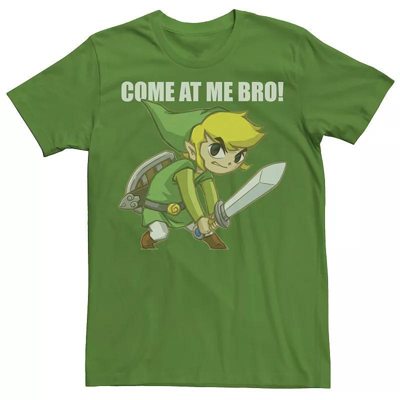 Mens Nintendo Legend Of Zelda Come At Me Bro! Link Action Pose Tee Kelly Grey Product Image