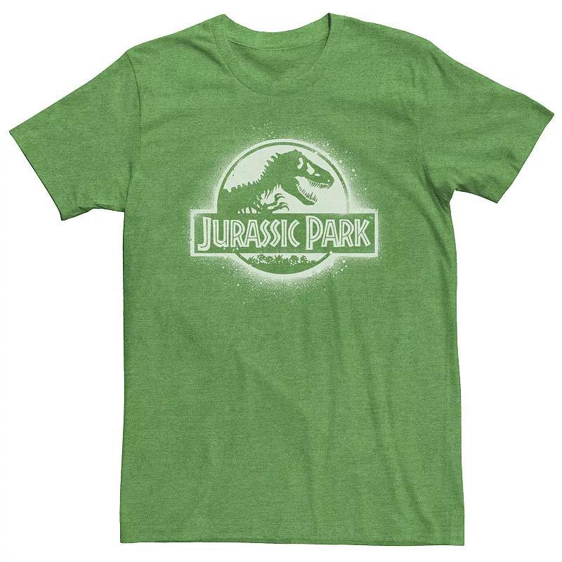 Mens Jurassic Park All White Spray Paint Stencil Movie Logo Tee Kelly Grey Product Image