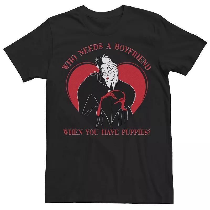 Disneys 101 Dalmatians Cruella De Vil Mens Valentines Who Needs A Boyfriend Tee Product Image