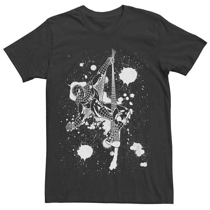 Mens Marvel Spider-Man Ink Splotches Portrait Tee Black Product Image