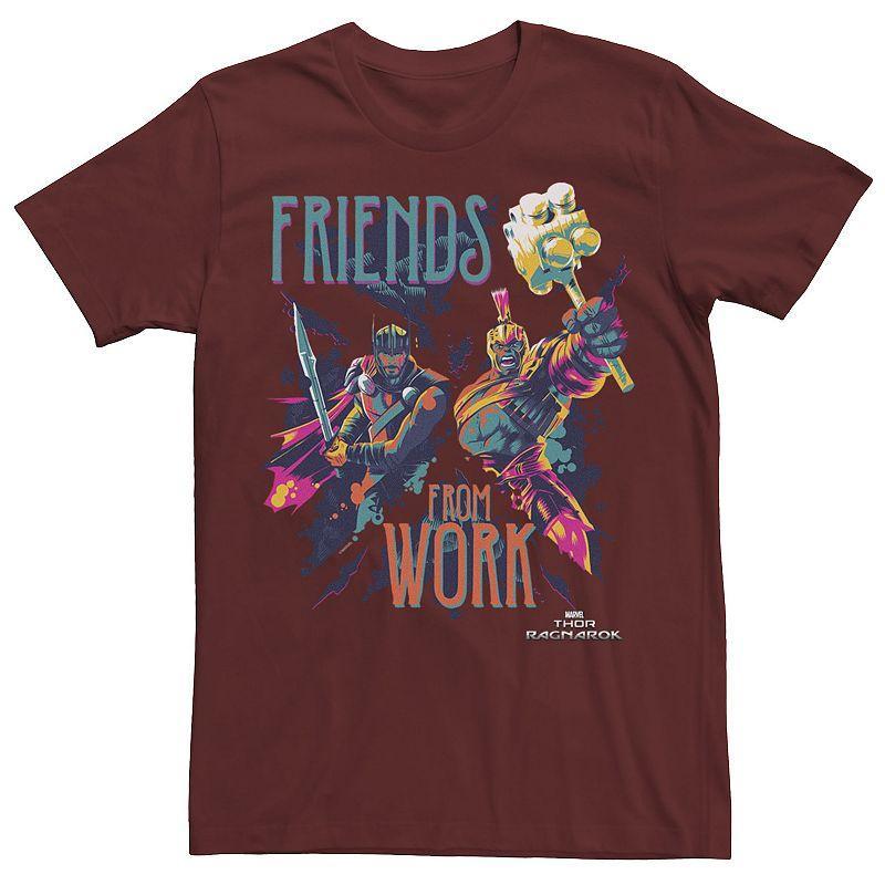 Mens Marvel Thor Ragnarok Friends from Work Graphic Tee Red Product Image