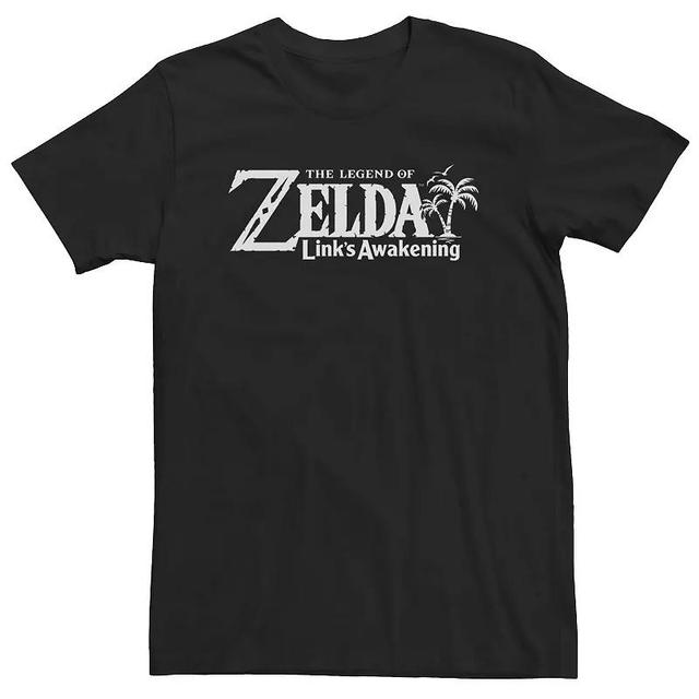 Big & Tall Nintendo The Legend Of Zelda Links Awakening Palm Tree Green Text Logo Tee, Mens Product Image